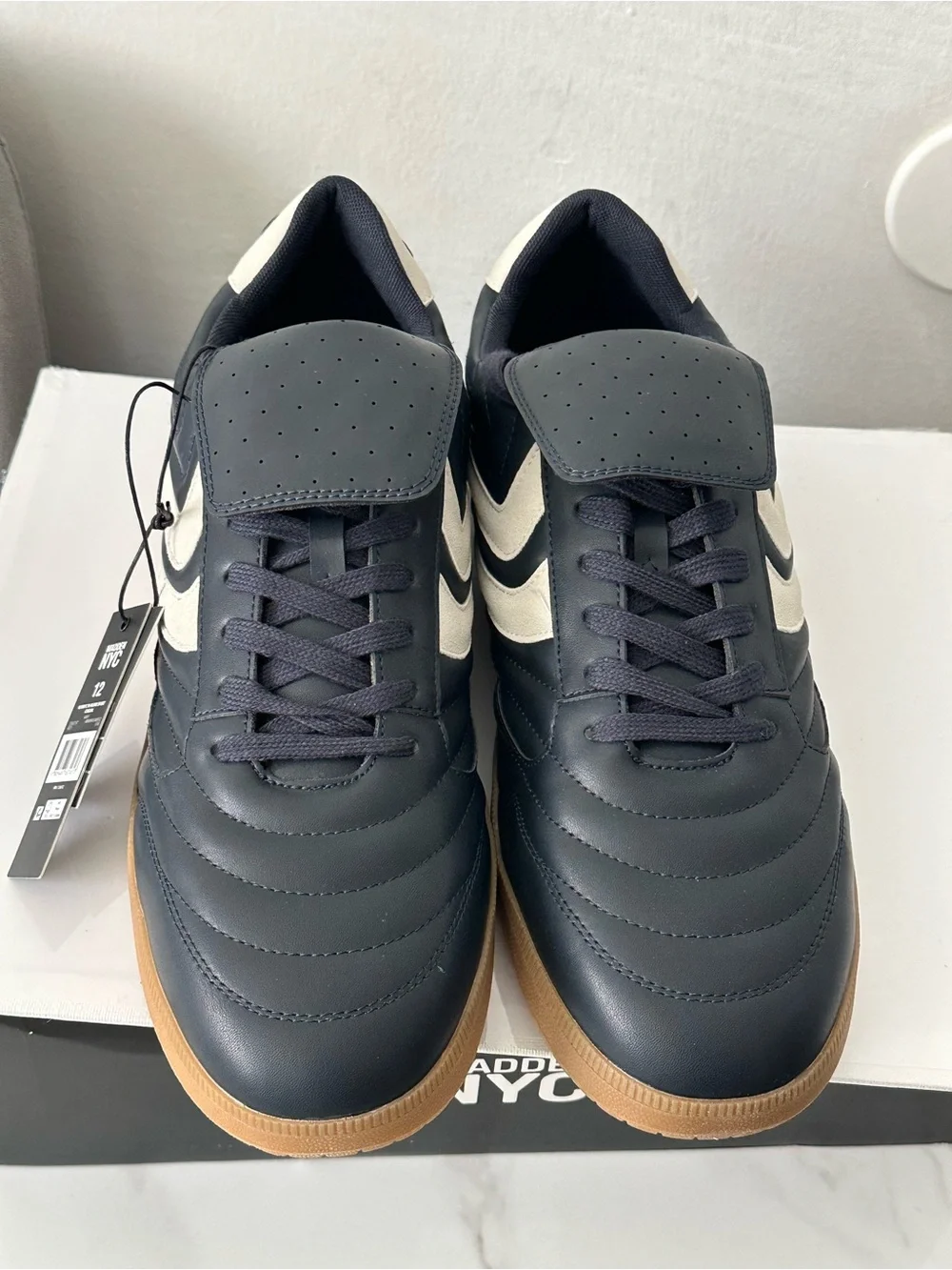 Madden NYC Navy & Cream Low-Top Sneakers